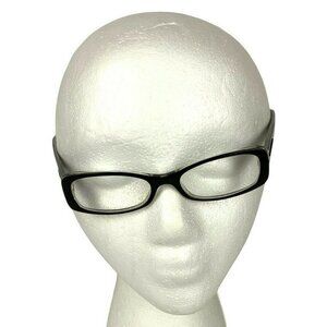 Ralph Lauren Eyeglass Frames 48-16-135 Black & Clear Acetate Rectangular Italy